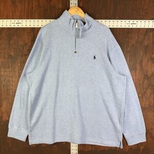 Polo Ralph Lauren Pullover Luxury Sweater 1/4 Zip Pony Logo Mens 2XL NEW Jamaica